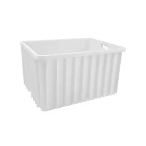 Skrzynia plastikowa 800x600x450 Pojemnik transportowy 150 kg BIAŁY